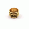 Ring Size - 9 Brass Spinner Ring G - BSPR997 18K Gold Plated Brass Fidget Rings Chunky Wide Band & Wire Spinner Ring